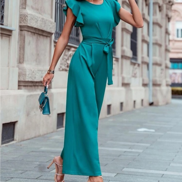 🌟 SHEIN Solid Belted Surplice Dress🌟 - Picture 1 of 8
